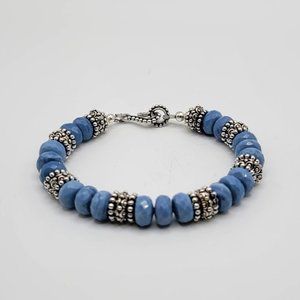 Denim Opal Faceted Rondelle Bracelet